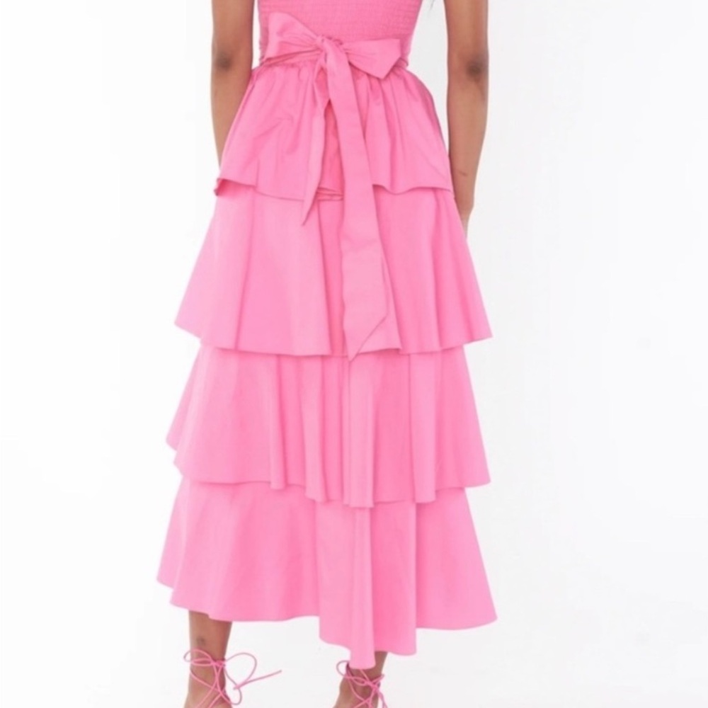 Show Me Your Mumu Med Midi Dress in Pinck Poplin- size XL - Picture 3 of 9
